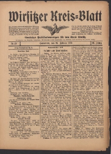 Wirsitzer Kreis-Blatt: Amtliches Publikationsorgan f&uuml;r den Kreis Wirsitz 1910.02.26 Jg.66 Nr24