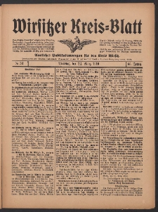 Wirsitzer Kreis-Blatt: Amtliches Publikationsorgan f&uuml;r den Kreis Wirsitz 1910.03.22 Jg.66 Nr34