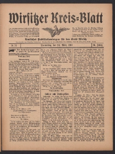 Wirsitzer Kreis-Blatt: Amtliches Publikationsorgan f&uuml;r den Kreis Wirsitz 1910.03.24 Jg.66 Nr35