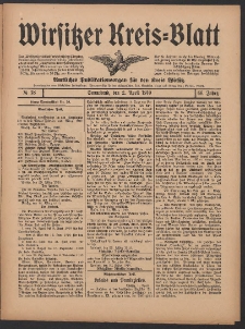 Wirsitzer Kreis-Blatt: Amtliches Publikationsorgan f&uuml;r den Kreis Wirsitz 1910.04.02 Jg.66 Nr38