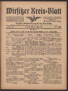 Wirsitzer Kreis-Blatt: Amtliches Publikationsorgan f&uuml;r den Kreis Wirsitz 1910.04.12 Jg.66 Nr42