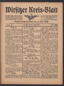 Wirsitzer Kreis-Blatt: Amtliches Publikationsorgan f&uuml;r den Kreis Wirsitz 1910.04.19 Jg.66 Nr45