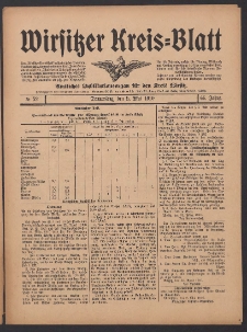Wirsitzer Kreis-Blatt: Amtliches Publikationsorgan f&uuml;r den Kreis Wirsitz 1910.05.05 Jg.66 Nr52