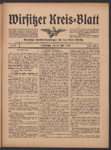 Wirsitzer Kreis-Blatt: Amtliches Publikationsorgan f&uuml;r den Kreis Wirsitz 1910.05.19 Jg.66 Nr57