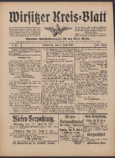 Wirsitzer Kreis-Blatt: Amtliches Publikationsorgan f&uuml;r den Kreis Wirsitz 1910.06.09 Jg.66 Nr66