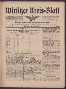Wirsitzer Kreis-Blatt: Amtliches Publikationsorgan f&uuml;r den Kreis Wirsitz 1910.06.11 Jg.66 Nr67