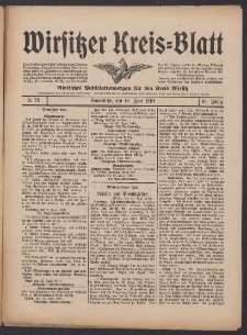 Wirsitzer Kreis-Blatt: Amtliches Publikationsorgan f&uuml;r den Kreis Wirsitz 1910.06.18 Jg.66 Nr70