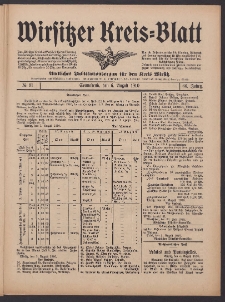 Wirsitzer Kreis-Blatt: Amtliches Publikationsorgan f&uuml;r den Kreis Wirsitz 1910.08.06 Jg.66 Nr91