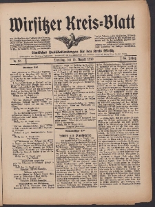 Wirsitzer Kreis-Blatt: Amtliches Publikationsorgan f&uuml;r den Kreis Wirsitz 1910.08.16 Jg.66 Nr95
