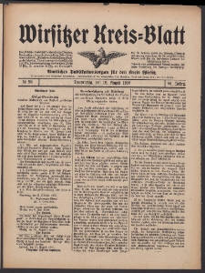 Wirsitzer Kreis-Blatt: Amtliches Publikationsorgan f&uuml;r den Kreis Wirsitz 1910.08.18 Jg.66 Nr96
