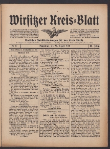 Wirsitzer Kreis-Blatt: Amtliches Publikationsorgan f&uuml;r den Kreis Wirsitz 1910.08.20 Jg.66 Nr97