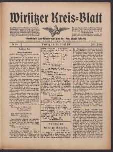 Wirsitzer Kreis-Blatt: Amtliches Publikationsorgan f&uuml;r den Kreis Wirsitz 1910.08.23 Jg.66 Nr98