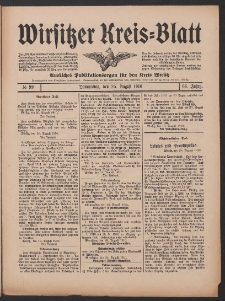 Wirsitzer Kreis-Blatt: Amtliches Publikationsorgan f&uuml;r den Kreis Wirsitz 1910.08.25 Jg.66 Nr99