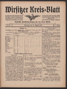 Wirsitzer Kreis-Blatt: Amtliches Publikationsorgan f&uuml;r den Kreis Wirsitz 1910.08.30 Jg.66 Nr101