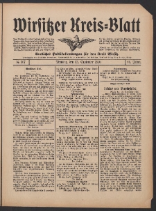 Wirsitzer Kreis-Blatt: Amtliches Publikationsorgan f&uuml;r den Kreis Wirsitz 1910.09.13 Jg.66 Nr107