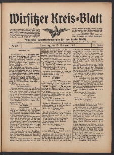 Wirsitzer Kreis-Blatt: Amtliches Publikationsorgan f&uuml;r den Kreis Wirsitz 1910.09.15 Jg.66 Nr108