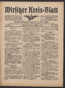 Wirsitzer Kreis-Blatt: Amtliches Publikationsorgan f&uuml;r den Kreis Wirsitz 1910.09.17 Jg.66 Nr109