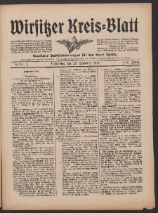 Wirsitzer Kreis-Blatt: Amtliches Publikationsorgan f&uuml;r den Kreis Wirsitz 1910.09.29 Jg.66 Nr114