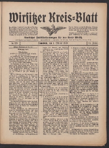 Wirsitzer Kreis-Blatt: Amtliches Publikationsorgan f&uuml;r den Kreis Wirsitz 1910.10.01 Jg.66 Nr115