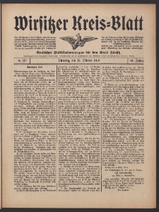 Wirsitzer Kreis-Blatt: Amtliches Publikationsorgan f&uuml;r den Kreis Wirsitz 1910.10.11 Jg.66 Nr119