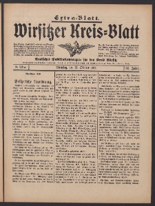 Wirsitzer Kreis-Blatt: Amtliches Publikationsorgan f&uuml;r den Kreis Wirsitz 1910.10.11 Jg.66 Nr119a Extra-Blatt
