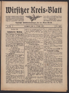 Wirsitzer Kreis-Blatt: Amtliches Publikationsorgan f&uuml;r den Kreis Wirsitz 1910.10.15 Jg.66 Nr121