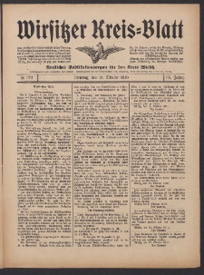Wirsitzer Kreis-Blatt: Amtliches Publikationsorgan f&uuml;r den Kreis Wirsitz 1910.10.18 Jg.66 Nr122