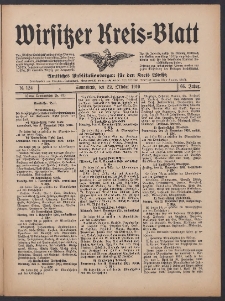 Wirsitzer Kreis-Blatt: Amtliches Publikationsorgan f&uuml;r den Kreis Wirsitz 1910.10.22 Jg.66 Nr124