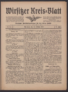 Wirsitzer Kreis-Blatt: Amtliches Publikationsorgan f&uuml;r den Kreis Wirsitz 1910.10.29 Jg.66 Nr127