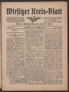Wirsitzer Kreis-Blatt: Amtliches Publikationsorgan f&uuml;r den Kreis Wirsitz 1910.11.10 Jg.66 Nr132