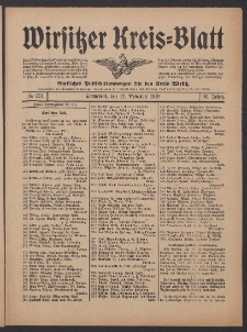 Wirsitzer Kreis-Blatt: Amtliches Publikationsorgan f&uuml;r den Kreis Wirsitz 1910.11.12 Jg.66 Nr133