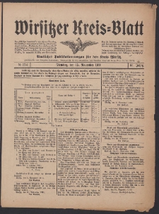 Wirsitzer Kreis-Blatt: Amtliches Publikationsorgan f&uuml;r den Kreis Wirsitz 1910.11.15 Jg.66 Nr134