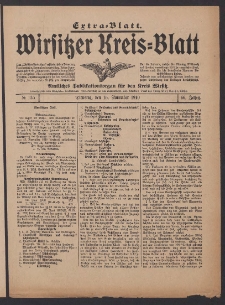 Wirsitzer Kreis-Blatt: Amtliches Publikationsorgan f&uuml;r den Kreis Wirsitz 1910.11.15 Jg.66 Nr135 Extra-Blatt