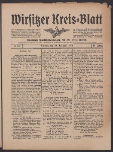Wirsitzer Kreis-Blatt: Amtliches Publikationsorgan f&uuml;r den Kreis Wirsitz 1910.11.22 Jg.66 Nr137