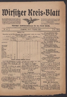 Wirsitzer Kreis-Blatt: Amtliches Publikationsorgan f&uuml;r den Kreis Wirsitz 1910.12.03 Jg.66 Nr142