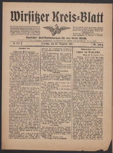 Wirsitzer Kreis-Blatt: Amtliches Publikationsorgan f&uuml;r den Kreis Wirsitz 1910.12.10 Jg.66 Nr145a Extra-Blatt