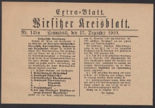 Wirsitzer Kreis-Blatt: Amtliches Publikationsorgan f&uuml;r den Kreis Wirsitz 1910.12.17 Jg.66 Nr148a Extra-Blatt