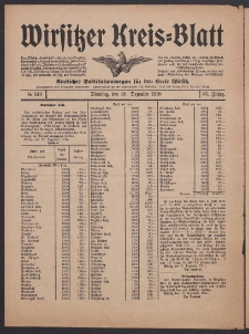 Wirsitzer Kreis-Blatt: Amtliches Publikationsorgan f&uuml;r den Kreis Wirsitz 1910.12.20 Jg.66 Nr149