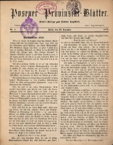 Posener Provinzial-Bl&auml;tter 1879.12.25 Nr1