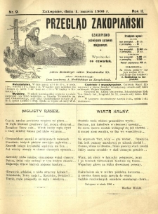 Przegląd Zakopiański : czasopismo poświęcone sprawom miejscowym. 1900.03.01 R.2 Nr9