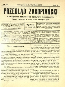 Przegląd Zakopiański : czasopismo poświęcone sprawom miejscowym. Organ "Związku Przyjaci&oacute;ł Zakopanego" 1900.07.19 R.2 Nr29