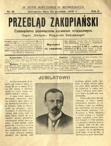 Przegląd Zakopiański : czasopismo poświęcone sprawom miejscowym. Organ "Związku Przyjaciół Zakopanego" 1900.12.22 R.2 Nr51
