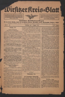 Wirsitzer Kreis-Blatt: Amtliches Publikationsorgan f&uuml;r den Kreis Wirsitz 1914.01.06 Jg.70 Nr2