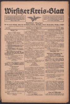 Wirsitzer Kreis-Blatt: Amtliches Publikationsorgan für den Kreis Wirsitz 1914.08.18 Jg.70 Nr96