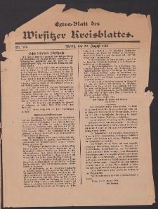 Wirsitzer Kreis-Blatt: Amtliches Publikationsorgan für den Kreis Wirsitz 1914.08.20 Jg.70 Nr97a Extra-Blatt