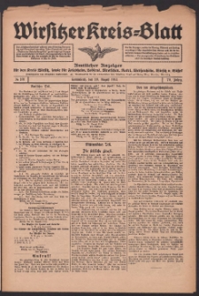 Wirsitzer Kreis-Blatt: Amtliches Publikationsorgan für den Kreis Wirsitz 1914.08.29 Jg.70 Nr101