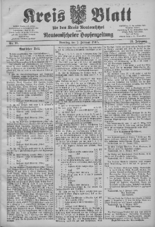 Kreis Blatt f&uuml;r den Kreis Neutomischeler zugleich Hopfenzeitung 1905.02.07 Jg.24 Nr11