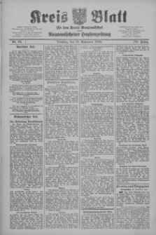 Kreis Blatt f&uuml;r den Kreis Neutomischeler zugleich Hopfenzeitung 1909.11.23 Jg.28 Nr94