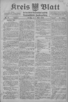 Kreis Blatt f&uuml;r den Kreis Neutomischeler zugleich Hopfenzeitung 1916.04.07 Jg.41 Nr42