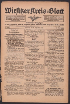 Wirsitzer Kreis-Blatt: Amtliches Publikationsorgan für den Kreis Wirsitz 1914.09.17 Jg.70 Nr109